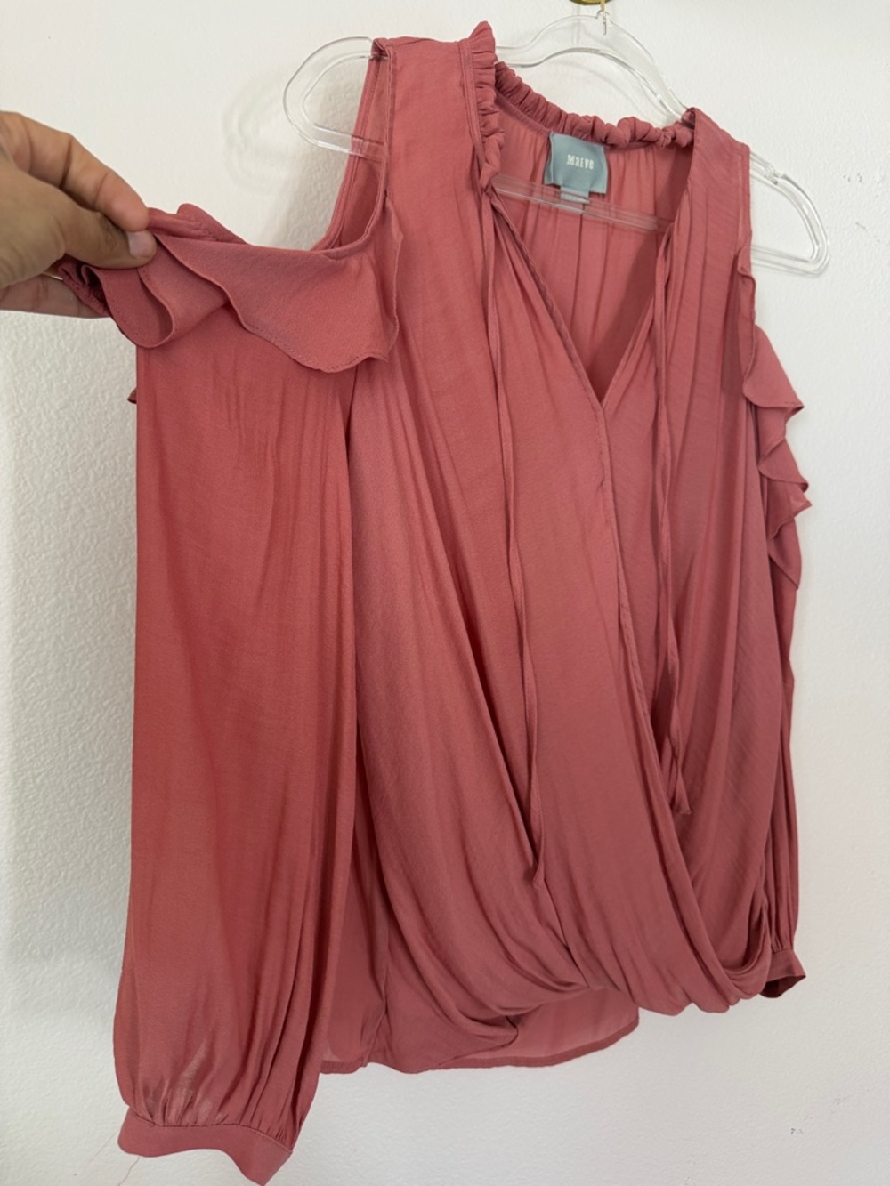 Maeve Open Ruffle Shoulder Top - Picture 2 of 5
